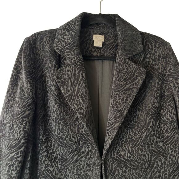 Chico’s L black dress coat lined single closure pockets (Chico’s size 2) - Picture 2 of 10